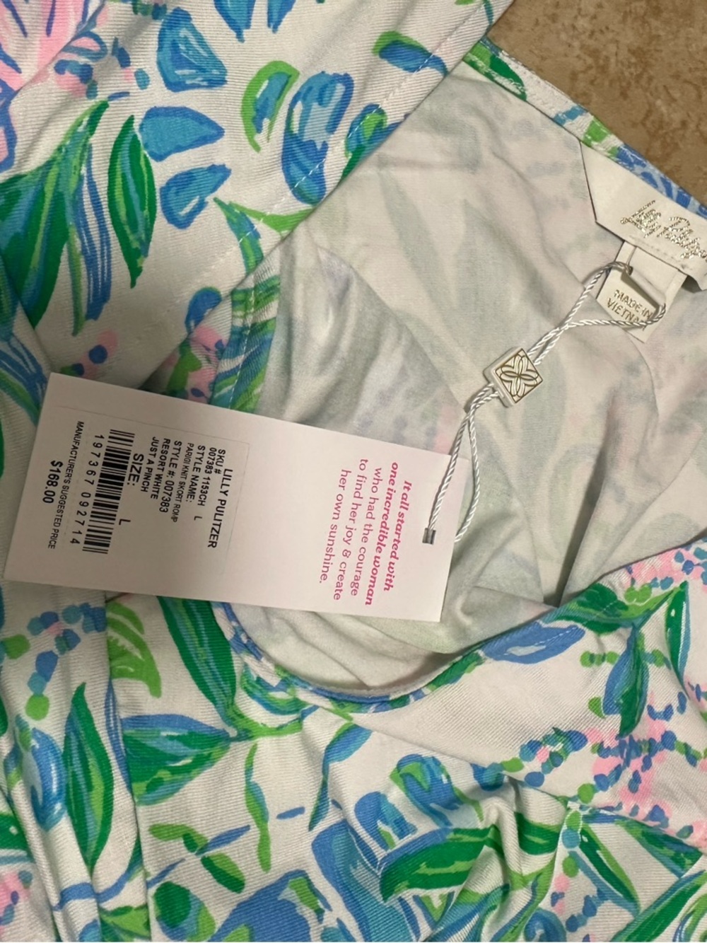 New Lilly Pulitzer Parigi Knit Skort Romper Resort White Just A Pinch Size L - Picture 5 of 7